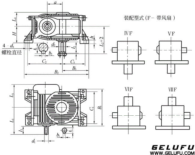 KW型錐面包絡(luò)圓柱蝸桿減速機(jī)(JB-T5559-91)