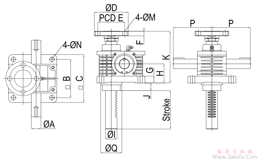 Rock Jack快速升降齒條安裝尺寸圖 Rock Jack快速升降齒條安裝尺寸圖